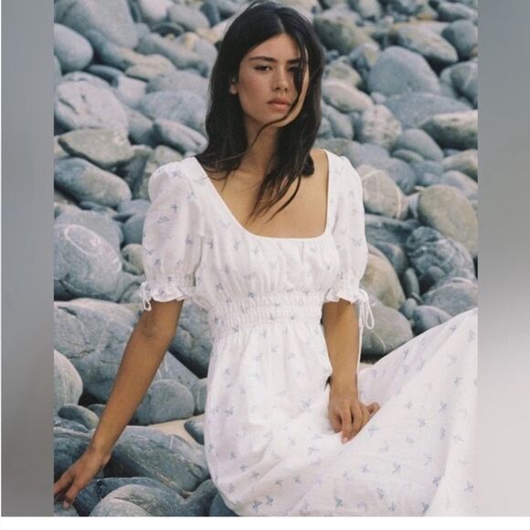 CHARLIE HOLIDAY Isabella Midi Dress In Lady Butterfly 6 - Picture 1 of 11